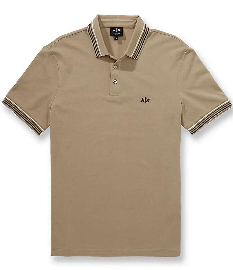 Armani Exchange Tipping Pique Short Sleeve Polo Shirt