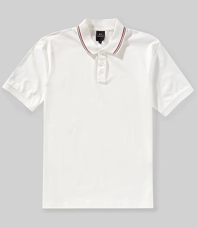 Armani Exchange Tonal Chest Logo Short Sleeve Polo Shirt
