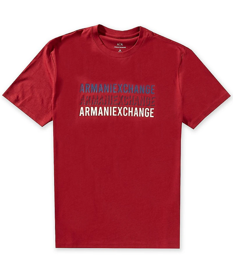 Armani Exchange Triple AX Logo Short Sleeve T-Shirt