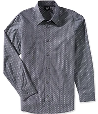 Armani Exchange Yarn-Dye Jacquard Long Sleeve Woven Shirt
