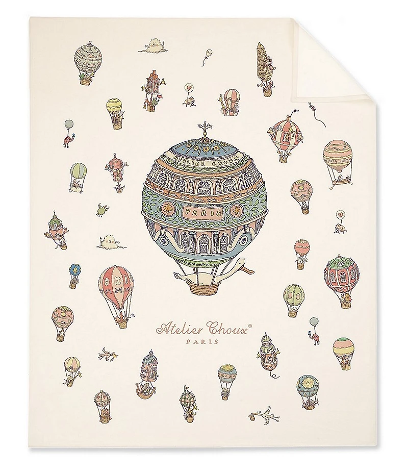 Atelier Choux Paris Hot Air Balloon Cashmere Baby Blanket