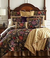 Austin Horn Classics Escapade Black Floral Luxury Duvet Cover Mini Set