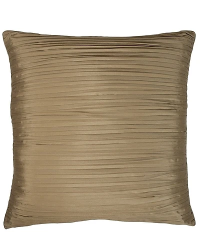 Austin Horn Classics Peacock Paradise Faux Silk Pleated Decorative Square Pillow