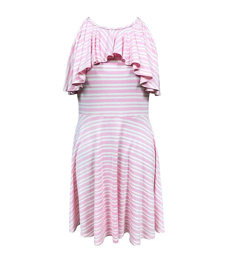 Ava & Yelly Little Girls Striped Ruffled Fit-And-Flare Dress