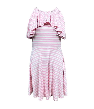 Ava & Yelly Little Girls Striped Ruffled Fit-And-Flare Dress
