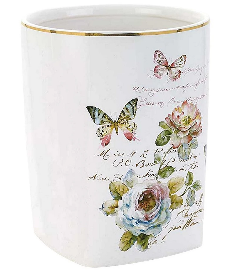 Avanti Linens Butterfly Garden Wastebasket