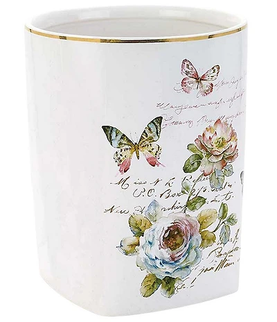 Avanti Linens Butterfly Garden Wastebasket