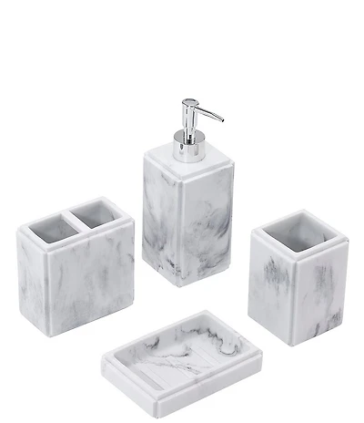 Avanti Linens Catania Marble 4-Piece Bathroom Accessory Collection Set