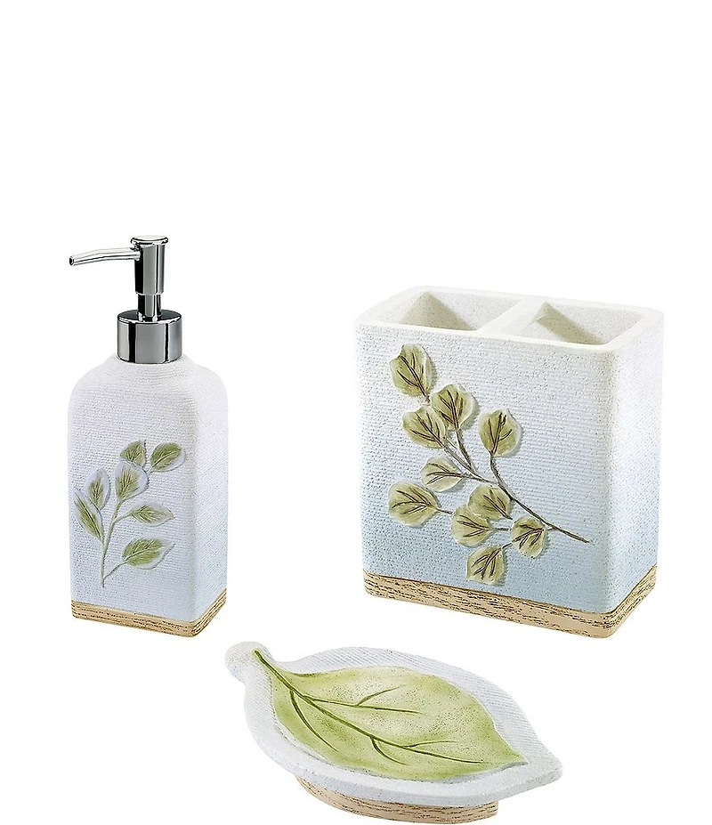 Avanti Linens Ombre Leaves 3-Piece Bathroom Accessory Collection Set