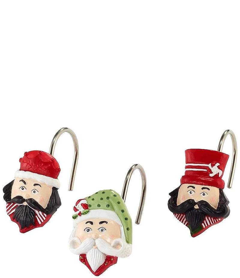 Avanti Linens Peppermint Nutcracker Shower Curtain Hooks Set