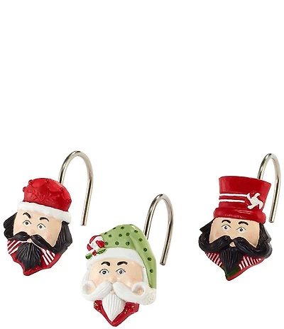 Avanti Linens Peppermint Nutcracker Shower Curtain Hooks Set