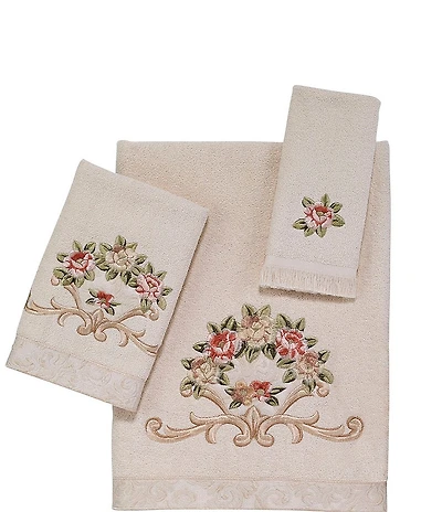 Avanti Linens Rosefan Embroidered Floral 3-Piece Bath Towel Set