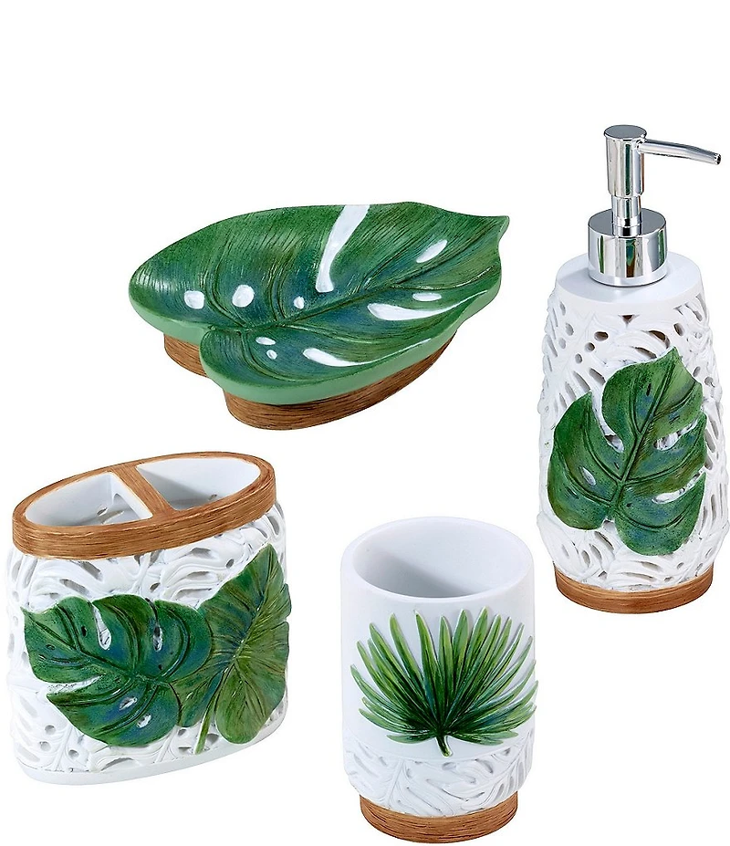 Avanti Linens Viva Palm 4-Piece Bathroom Accessory Collection Set