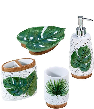 Avanti Linens Viva Palm 4-Piece Bathroom Accessory Collection Set