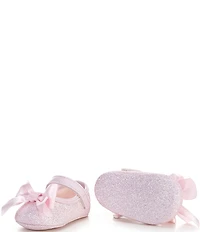 Baby Deer Girls' Tish Ballet Glitter Bow Embellished Crib Shoes (Infant)