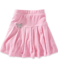 Baby Sara Little Girls Sequin Bow Pleated Velour A-line Mini Skirt