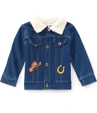 Baby Starters Baby Boys Long-Sleeve Denim-Look Knit Jacket