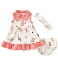 Baby Starters Baby Girls Sleeveless Western-Inspired-Themed Printed Fit & Flare Dress
