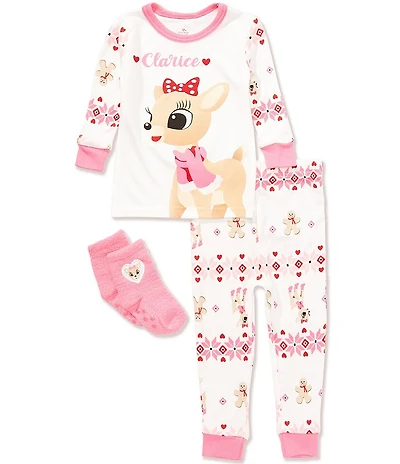 Baby Starters Baby Girls Long-Sleeve Rudolph The Red-Nosed Reindeer #double;Clarice#double; Pajama Top & Pants Set