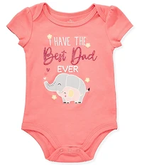 Baby Starters Baby Girls Short Sleeve Lap Shoulder Best Dad Verbiage Bodysuit