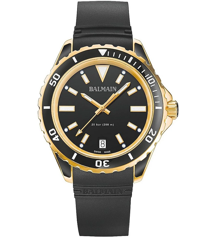 Balmain Women's Quartz Analog Round Case Black Leather Strap Watch