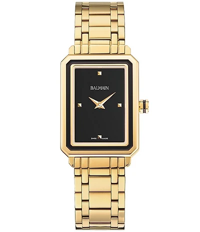 Balmain Women's Quartz Analog Gold Tone Rectangle Case Bracelet Watch