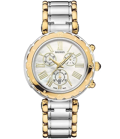 Balmain Women's Quartz Chronograph Two Tone Stainless Steel Bracelet Watch