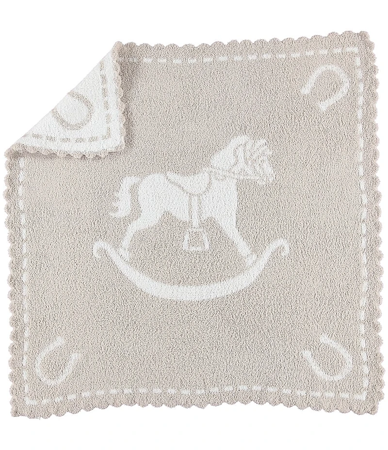 Barefoot Dreams CozyChic® Rocking Horse Scalloped Receiving Blanket