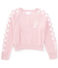 Barefoot Dreams x Barbie™ Little/Big Girls 6-14 CozyChic® Checkered Pullover