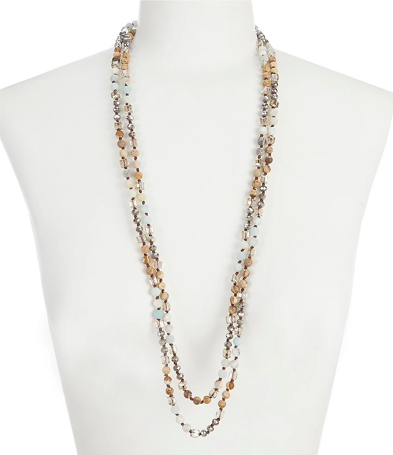 Barse Genuine Stone Endless Beaded Necklace