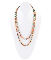 Barse Immeasurable Orange and Blue Ocean Jade Beaded Necklace