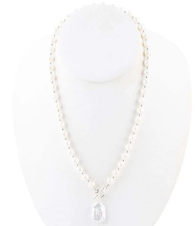 Barse Sunday Best Pearl Toggle Necklace