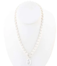 Barse Sunday Best Pearl Toggle Necklace