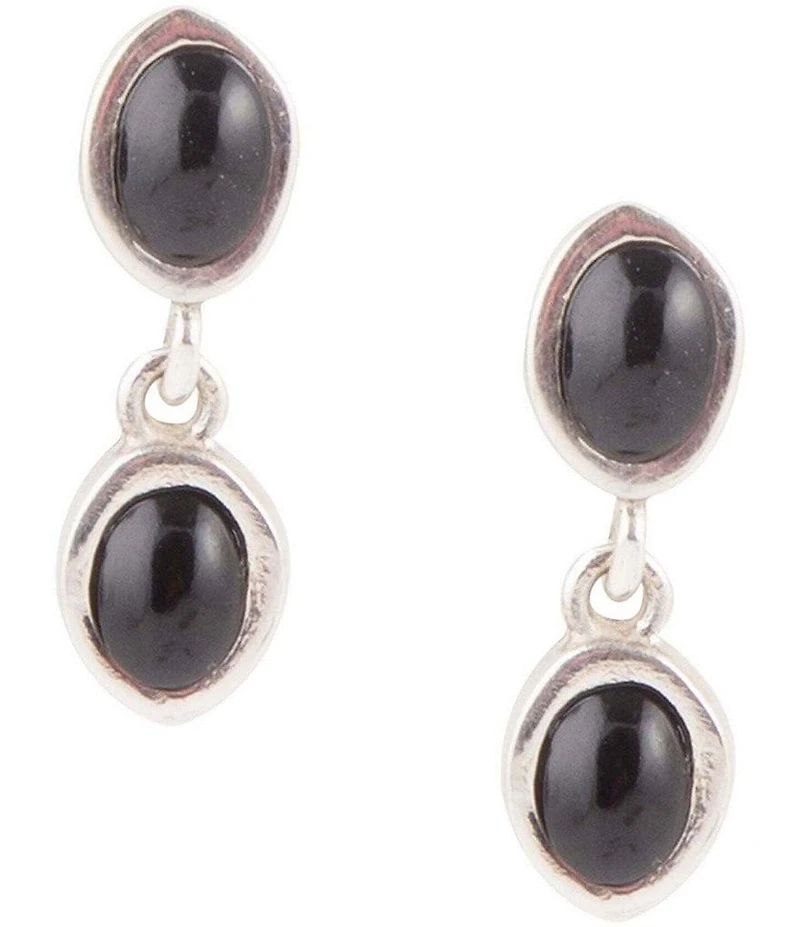 Barse Sterling Silver Black Onyx Drop Earrings