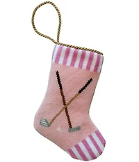Bauble Stockings Tee Time Tidings Pink Golf Clubs Needlepoint Stocking