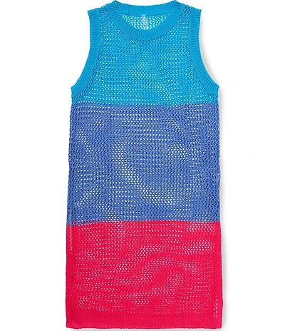 Beach Lingo Big Girls Colorblock Crochet Cover-up Dress