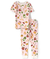 Bedhead Kids Short Sleeve Allover Print Stretch Jersey Top & Pajama 2-Piece Set