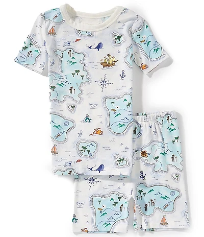 Bedhead Kids Short Sleeve Pirate Allover Print Stretch Jersey Top & Pajama 2-Piece Set