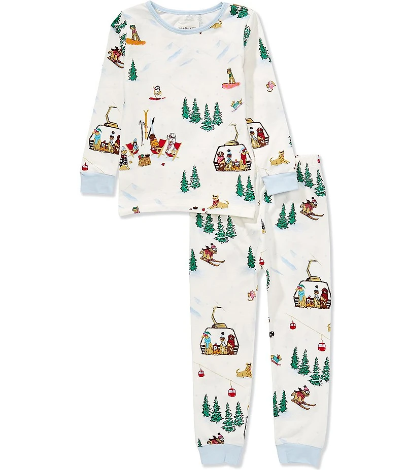 BedHead Boys 2-Piece Ski Pups Organic Cotton 2-Piece Pajama Set