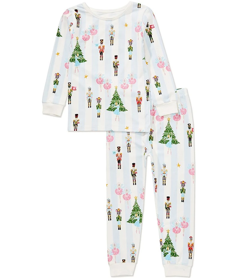 BedHead Pajamas Little/Big Girls Family Matching Sugarplum Stripe Print Two-Piece Pajama Set