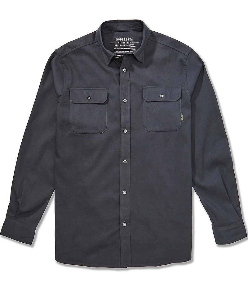 Beretta Stretch Cadet Solid Flannel Long Sleeve Woven Shirt