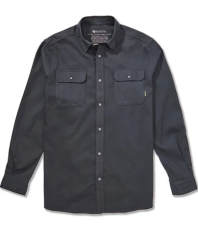 Beretta Stretch Cadet Solid Flannel Long Sleeve Woven Shirt