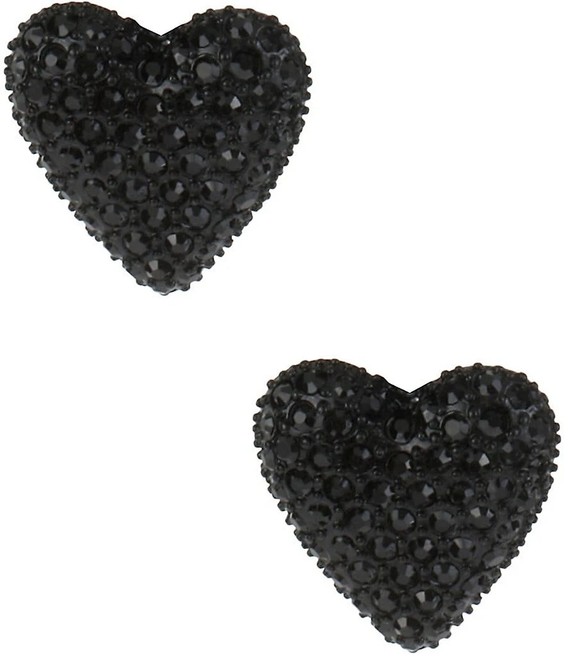 Betsey Johnson Black Heart Novelty Stud Earrings