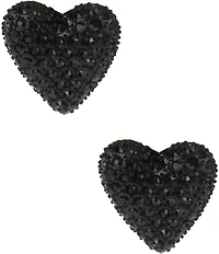 Betsey Johnson Black Heart Novelty Stud Earrings