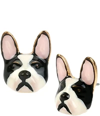 Betsey Johnson Bulldog Novelty Stud Earrings