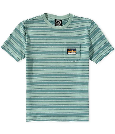Billabong Big Boys Short Sleeve Miles Stripe Pocket Shirt