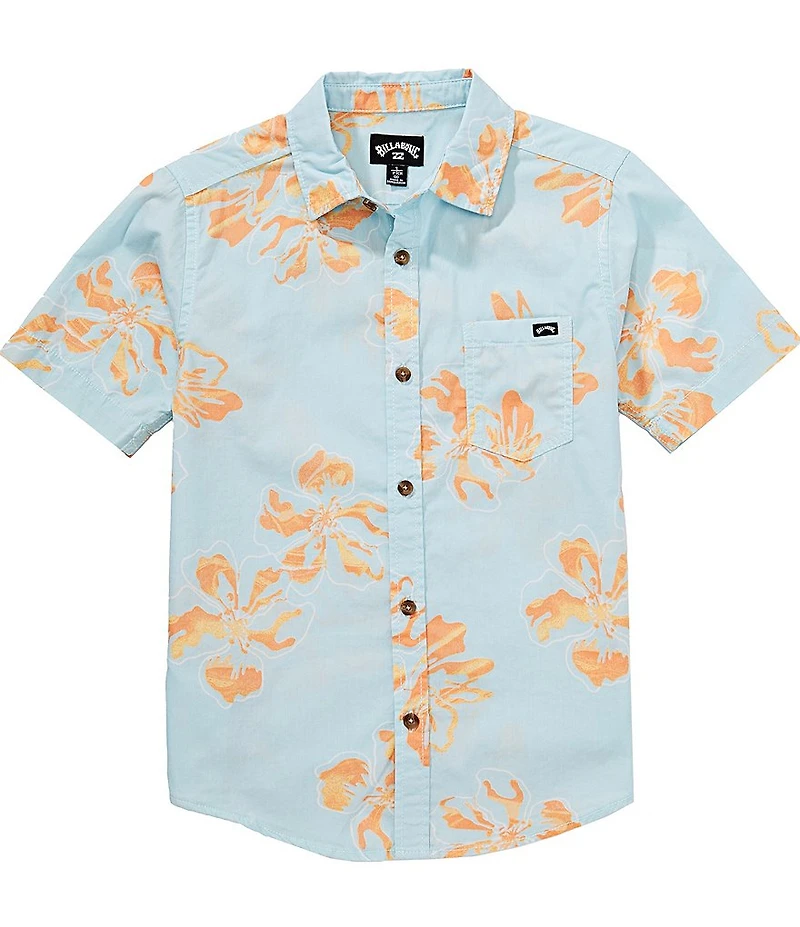Billabong Big Boys Short Sleeve Sundays Printed Poplin Shirt