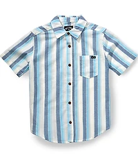 Billabong Big Boys Short Sleeve Sundays Stripe Button Front Woven Shirt