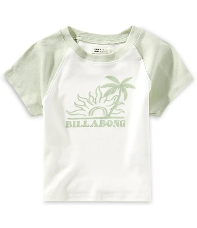 Billabong Big Girls Raglan-Sleeve Palm Tree Color Block Graphic T-Shirt