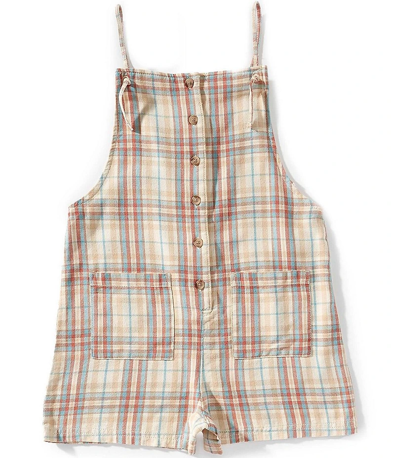 Billabong Big Girls Sleeveless Saddle Up Plaid Romper